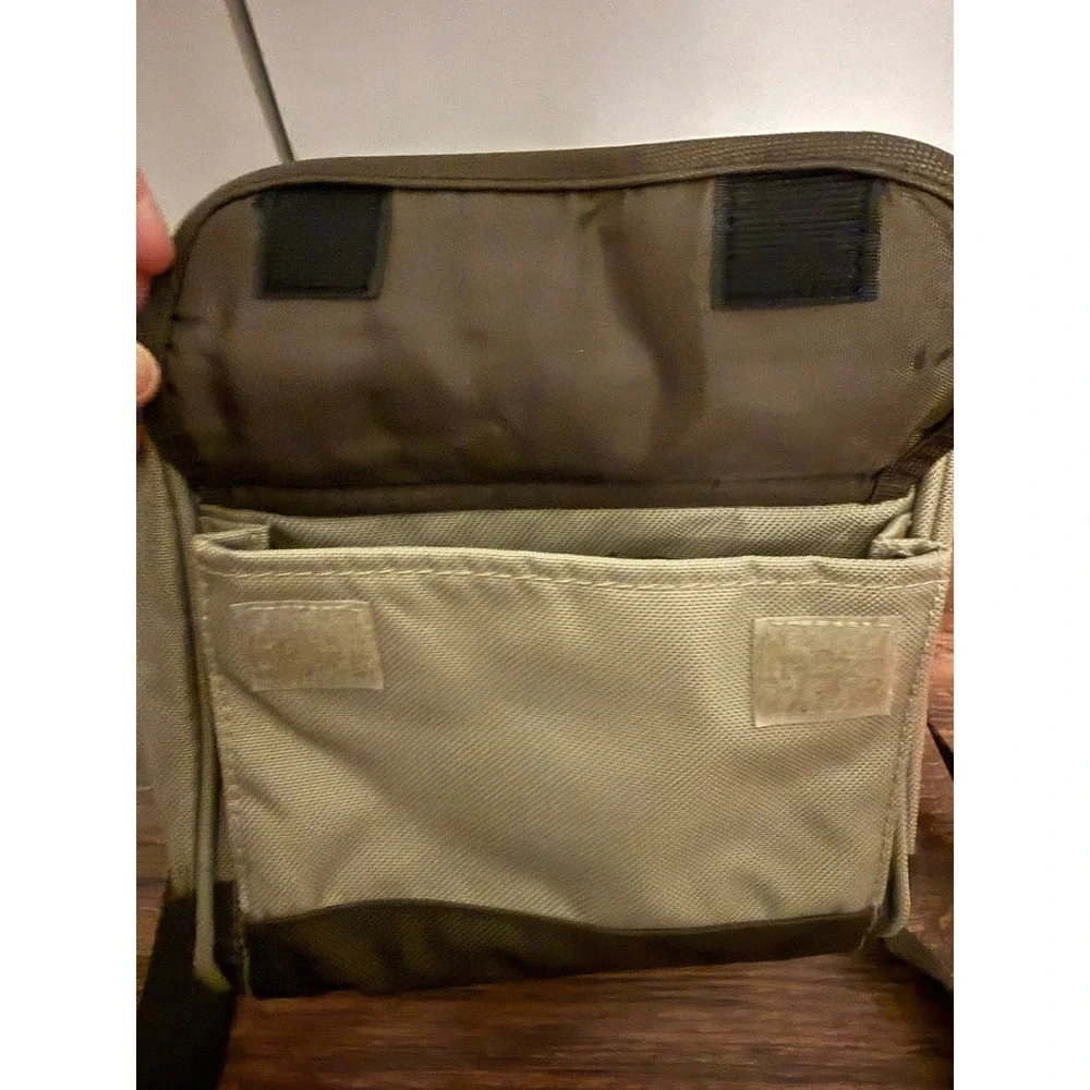 Eddie Bauer‎ Insulated Lunch Bag Cooler Medium Olive Green Brown Crossbody Strap